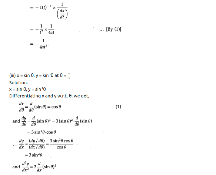 Maharashtra Board Solutions Class 12-Arts & Science Maths (Part 2): Chapter 1- Differentiation Ex 1.5
