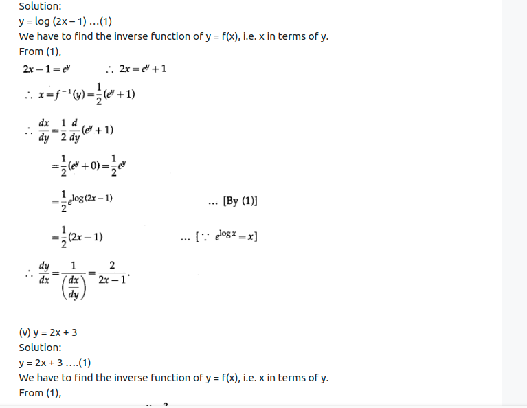Maharashtra Board Solutions Class 12-Arts & Science Maths (Part 2): Chapter 1- Differentiation Ex 1.2