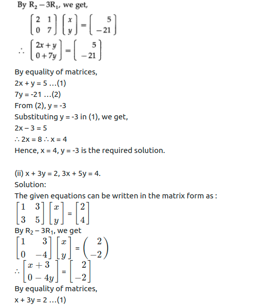 Maharashtra Board Solutions Class 12-Arts & Science Maths (Part 1): Chapter 2- Matrices