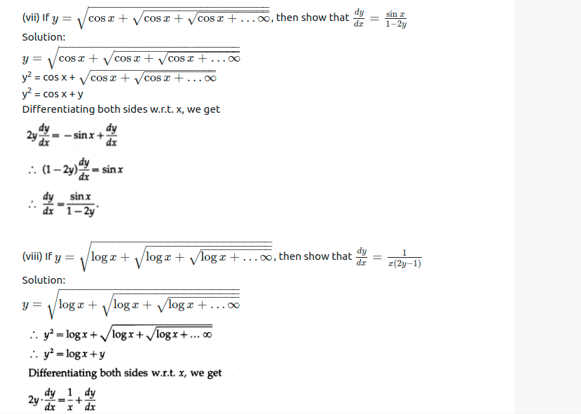 Maharashtra Board Solutions Class 12-Arts & Science Maths (Part 2): Chapter 1- Differentiation Ex 1.3
