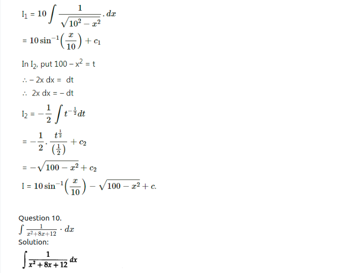 Maharashtra Board Solutions Class 12-Arts & Science Maths (Part 2): Chapter 3- Indefinite Integration Ex 3.2 (B)