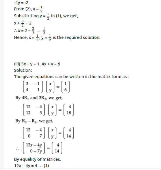 Maharashtra Board Solutions Class 12-Arts & Science Maths (Part 1): Chapter 2- Matrices