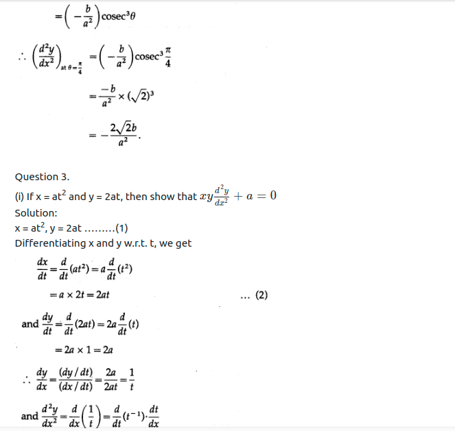 Maharashtra Board Solutions Class 12-Arts & Science Maths (Part 2): Chapter 1- Differentiation Ex 1.5