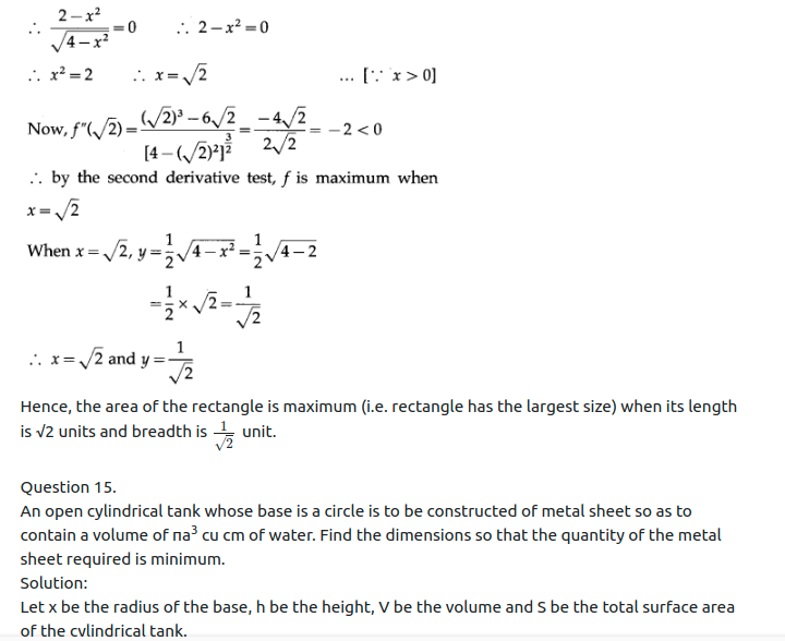 Maharashtra Board Solutions Class 12-Arts & Science Maths (Part 2): Chapter 2- Applications of Derivatives Ex 2.4