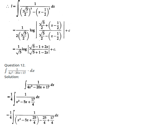 Maharashtra Board Solutions Class 12-Arts & Science Maths (Part 2): Chapter 3- Indefinite Integration Ex 3.2 (B)