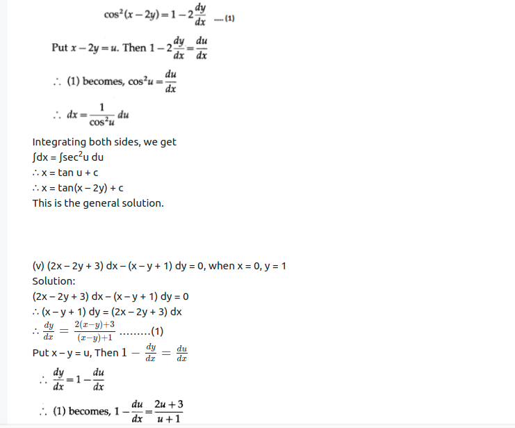 Maharashtra Board Solutions Class 12-Arts & Science Maths (Part 2): Chapter 6- Differential Equations Ex 6.3