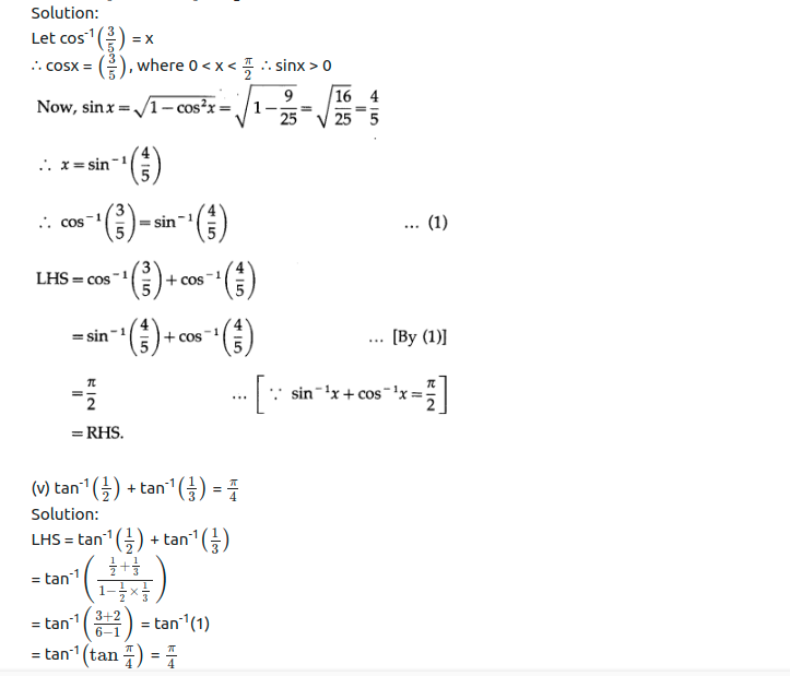 Maharashtra Board Solutions Class 12-Arts & Science Maths (Part 1): Chapter 3- Trigonometric Functions Ex 3.3