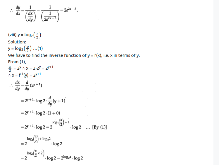 Maharashtra Board Solutions Class 12-Arts & Science Maths (Part 2): Chapter 1- Differentiation Ex 1.2