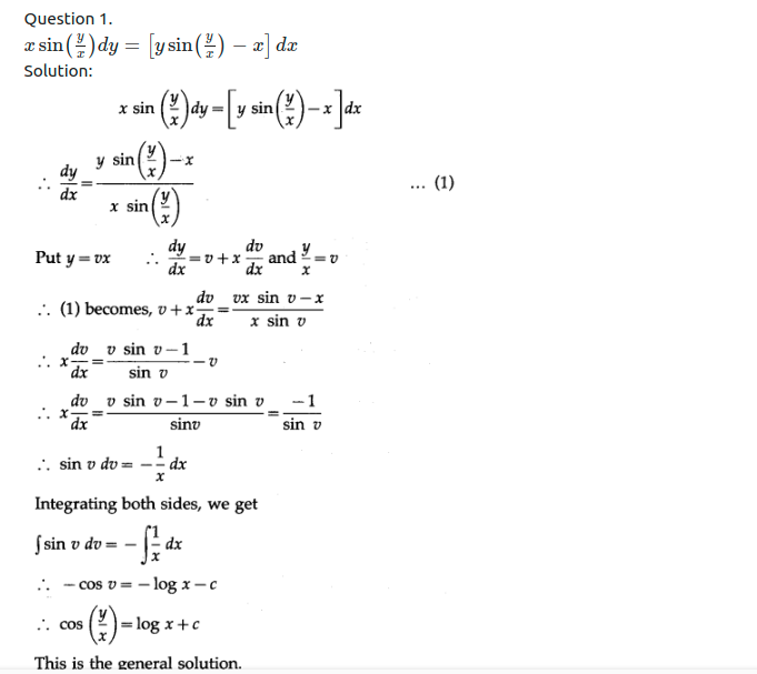 Maharashtra Board Solutions Class 12-Arts & Science Maths (Part 2): Chapter 6- Differential Equations Ex 6.4