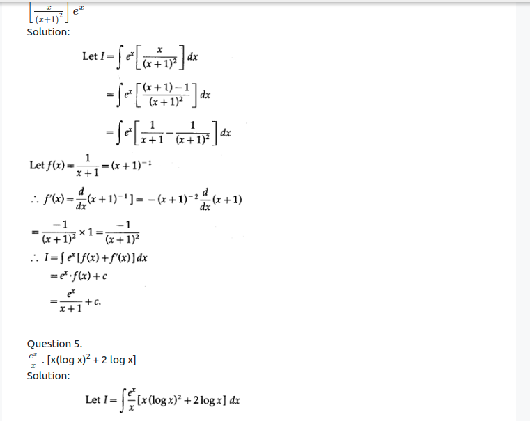 Maharashtra Board Solutions Class 12-Arts & Science Maths (Part 2): Chapter 3- Indefinite Integration Ex 3.3