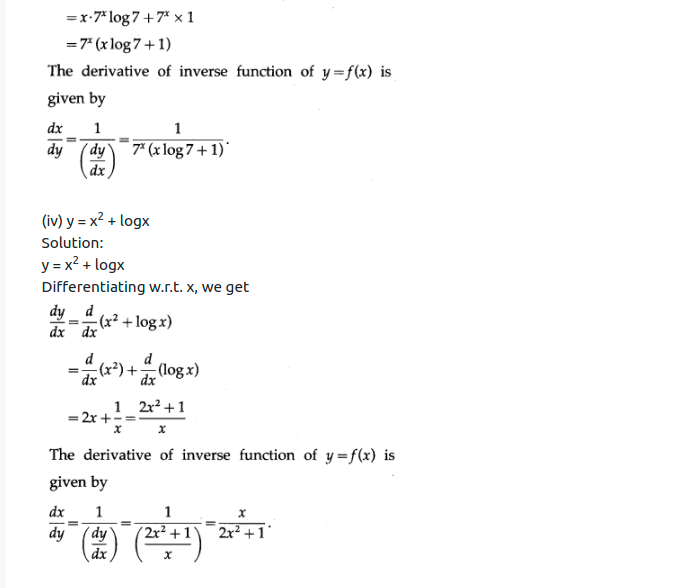 Maharashtra Board Solutions Class 12-Arts & Science Maths (Part 2): Chapter 1- Differentiation Ex 1.2