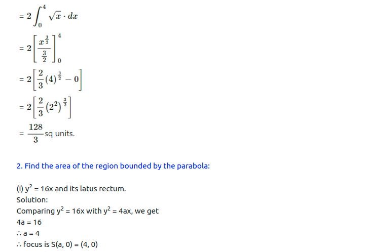Maharashtra Board Solutions Class 12-Arts & Science Maths (Part 2): Chapter 5- Application of Definite Integration Ex 5.1