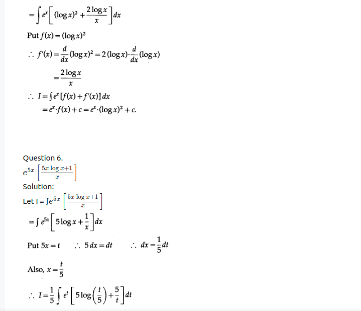 Maharashtra Board Solutions Class 12-Arts & Science Maths (Part 2): Chapter 3- Indefinite Integration Ex 3.3