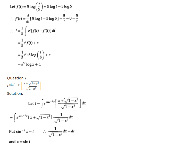 Maharashtra Board Solutions Class 12-Arts & Science Maths (Part 2): Chapter 3- Indefinite Integration Ex 3.3