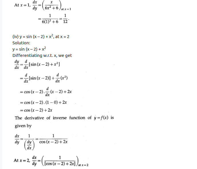 Maharashtra Board Solutions Class 12-Arts & Science Maths (Part 2): Chapter 1- Differentiation Ex 1.2