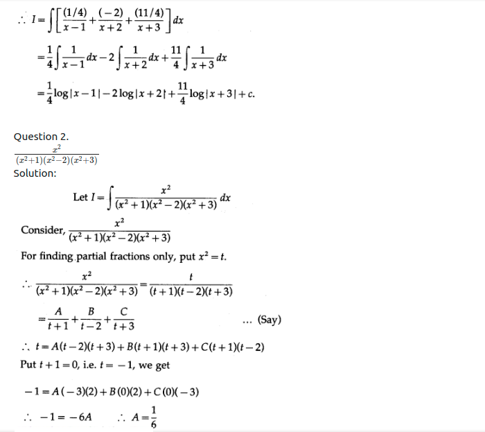 Maharashtra Board Solutions Class 12-Arts & Science Maths (Part 2): Chapter 3- Indefinite Integration Ex 3.4