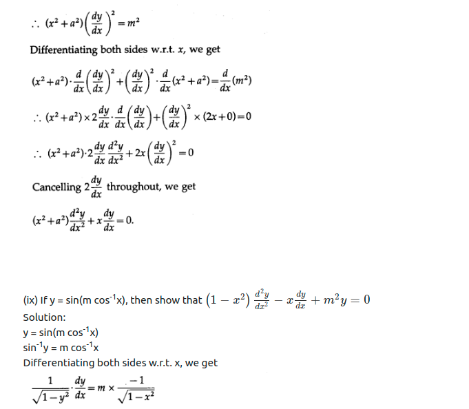 Maharashtra Board Solutions Class 12-Arts & Science Maths (Part 2): Chapter 1- Differentiation Ex 1.5