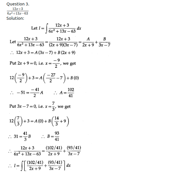 Maharashtra Board Solutions Class 12-Arts & Science Maths (Part 2): Chapter 3- Indefinite Integration Ex 3.4