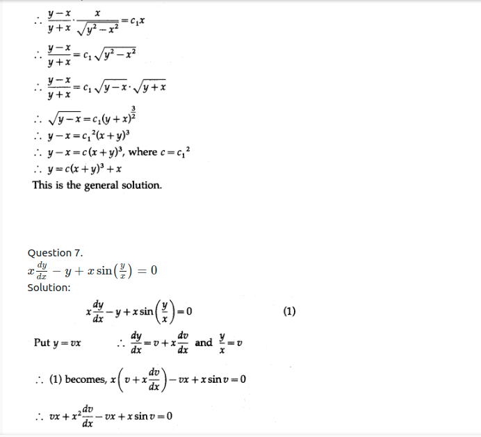 Maharashtra Board Solutions Class 12-Arts & Science Maths (Part 2): Chapter 6- Differential Equations Ex 6.4