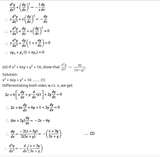 Maharashtra Board Solutions Class 12-Arts & Science Maths (Part 2): Chapter 1- Differentiation Ex 1.5