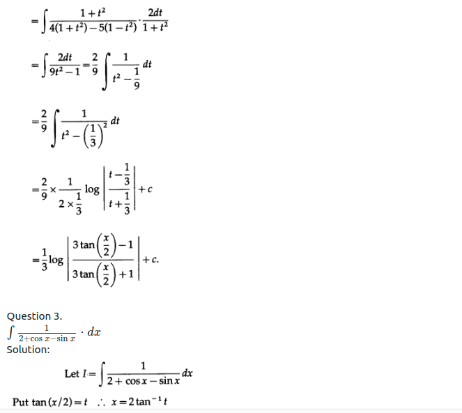 Maharashtra Board Solutions Class 12-Arts & Science Maths (Part 2): Chapter 3- Indefinite Integration Ex 3.2 (B)