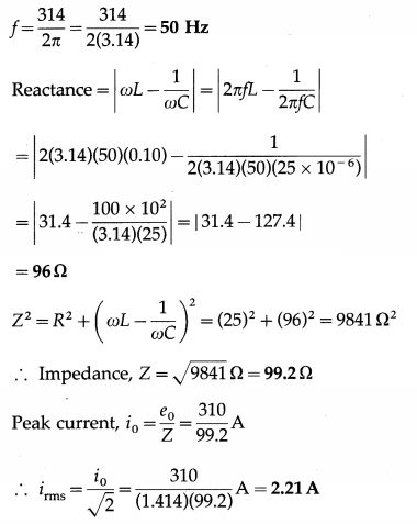 Maharashtra Board Solutions Class 12 Physics: Chapter 13- AC Circuits Question 17