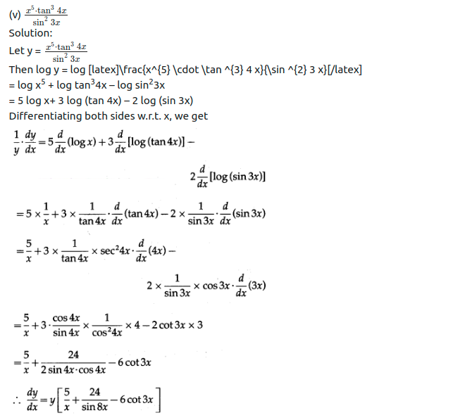 Maharashtra Board Solutions Class 12-Arts & Science Maths (Part 2): Chapter 1- Differentiation Ex 1.3