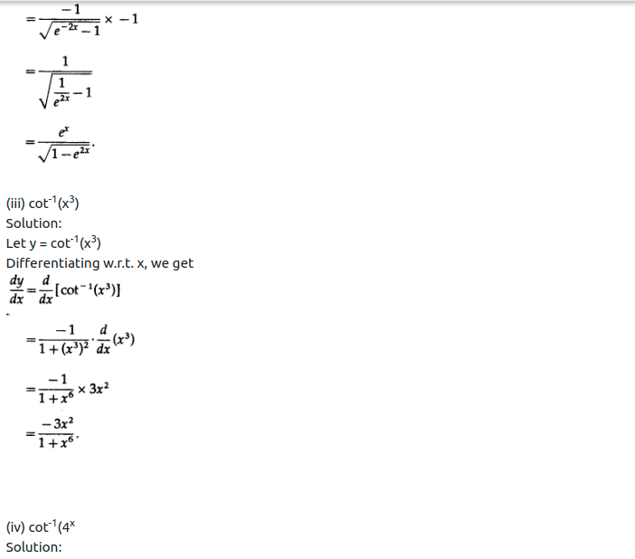Maharashtra Board Solutions Class 12-Arts & Science Maths (Part 2): Chapter 1- Differentiation Ex 1.2