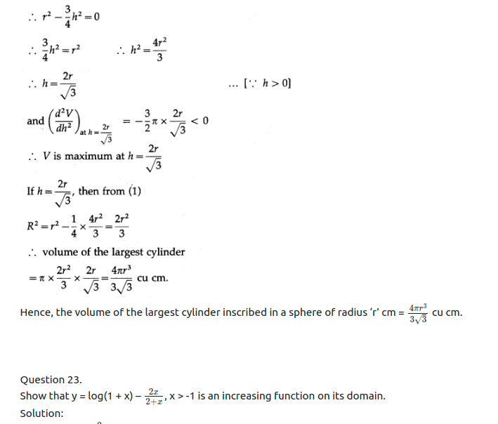 Maharashtra Board Solutions Class 12-Arts & Science Maths (Part 2): Chapter 2- Applications of Derivatives Ex 2.4