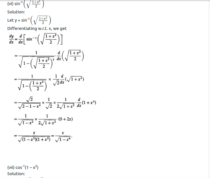Maharashtra Board Solutions Class 12-Arts & Science Maths (Part 2): Chapter 1- Differentiation Ex 1.2