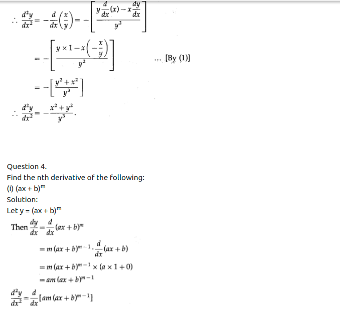 Maharashtra Board Solutions Class 12-Arts & Science Maths (Part 2): Chapter 1- Differentiation Ex 1.5