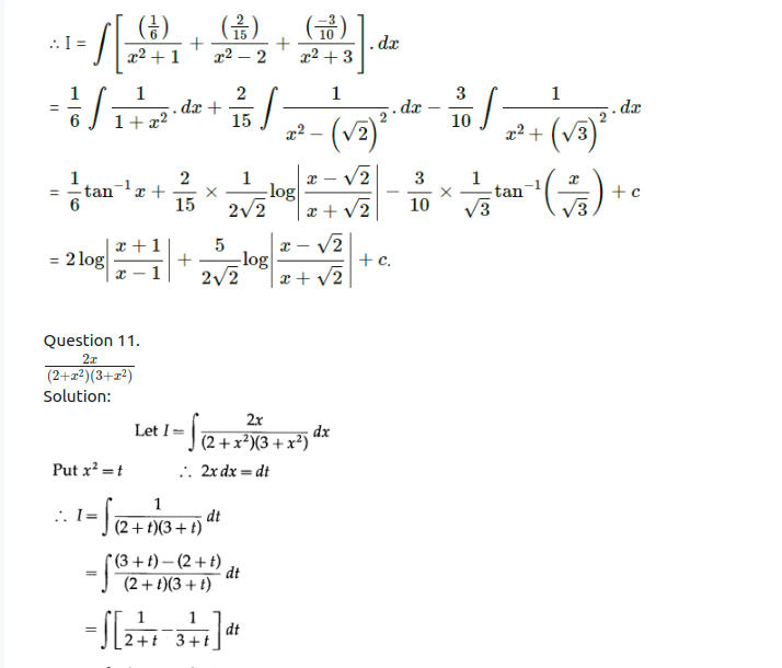 Maharashtra Board Solutions Class 12-Arts & Science Maths (Part 2): Chapter 3- Indefinite Integration Ex 3.4