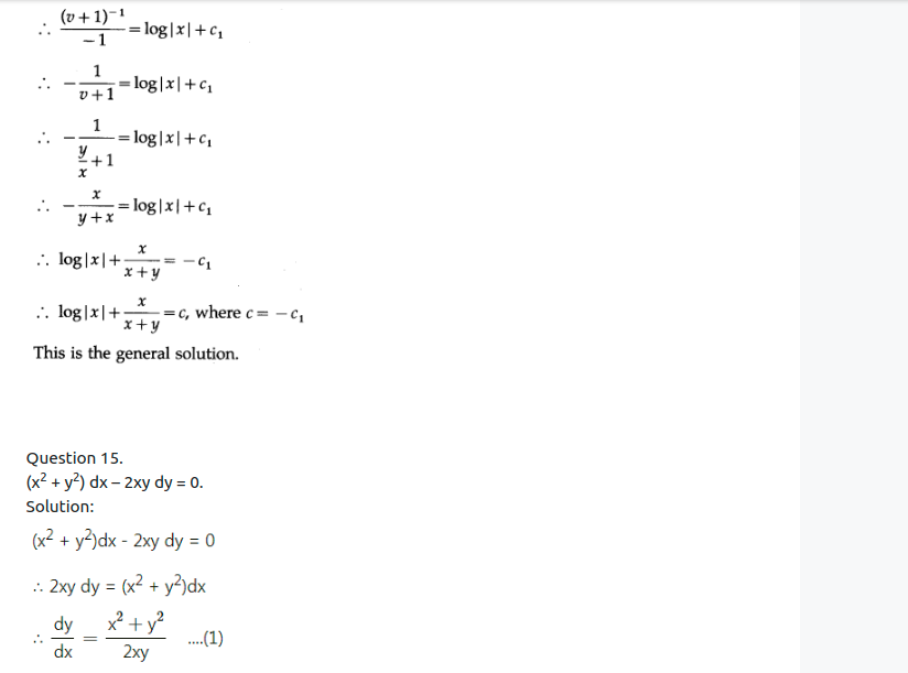 Maharashtra Board Solutions Class 12-Arts & Science Maths (Part 2): Chapter 6- Differential Equations Ex 6.4