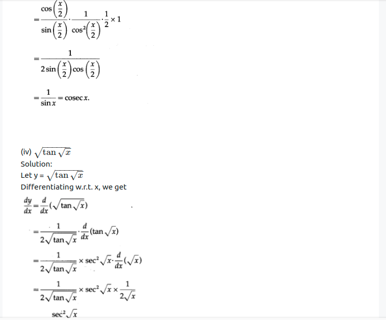 Maharashtra Board Solutions Class 12-Arts & Science Maths (Part 2): Chapter 1- Differentiation Ex 1.1