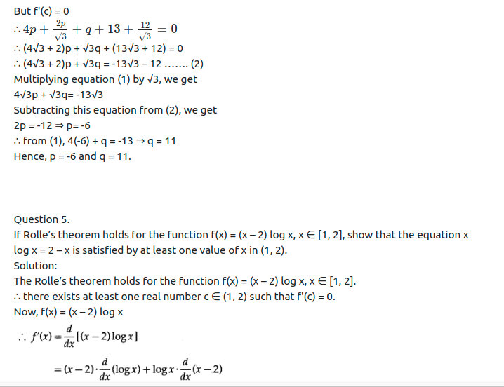 Maharashtra Board Solutions Class 12-Arts & Science Maths (Part 2): Chapter 2- Applications of Derivatives Ex 2.3