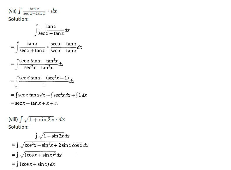 Maharashtra Board Solutions Class 12-Arts & Science Maths (Part 2): Chapter 3- Indefinite Integration Ex 3.1