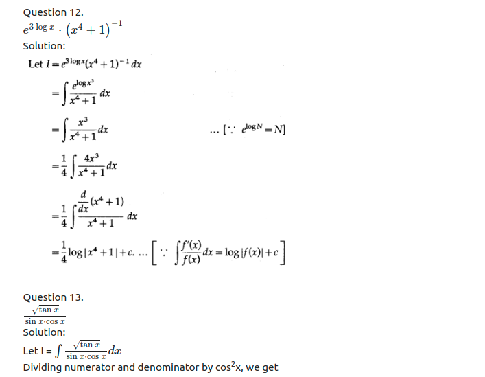 Maharashtra Board Solutions Class 12-Arts & Science Maths (Part 2): Chapter 3- Indefinite Integration Ex 3.2 (A)