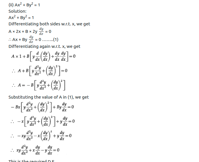 Maharashtra Board Solutions Class 12-Arts & Science Maths (Part 2): Chapter 6- Differential Equations Ex 6.2