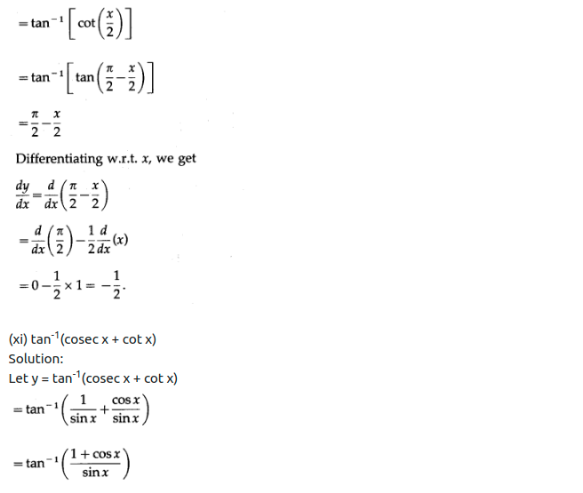 Maharashtra Board Solutions Class 12-Arts & Science Maths (Part 2): Chapter 1- Differentiation Ex 1.2