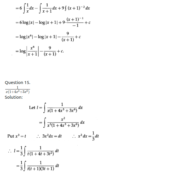 Maharashtra Board Solutions Class 12-Arts & Science Maths (Part 2): Chapter 3- Indefinite Integration Ex 3.4