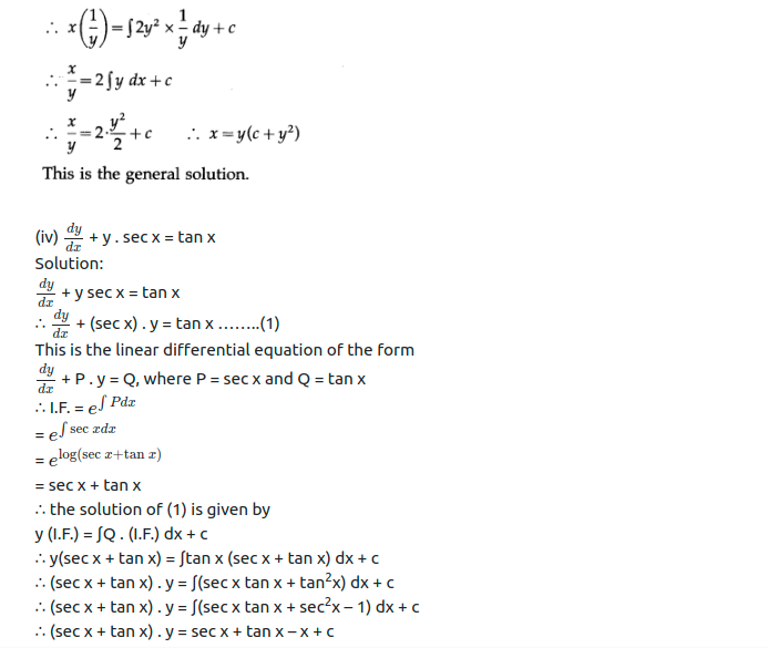 Maharashtra Board Solutions Class 12-Arts & Science Maths (Part 2): Chapter 6- Differential Equations Ex 6.5