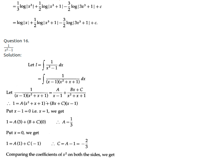Maharashtra Board Solutions Class 12-Arts & Science Maths (Part 2): Chapter 3- Indefinite Integration Ex 3.4
