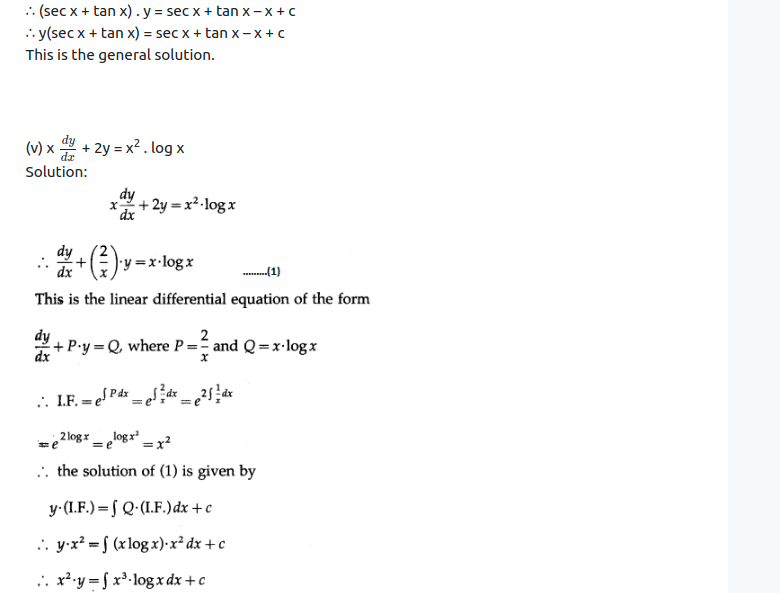Maharashtra Board Solutions Class 12-Arts & Science Maths (Part 2): Chapter 6- Differential Equations Ex 6.5