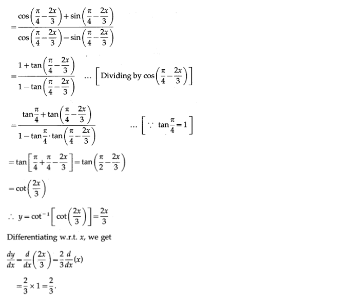Maharashtra Board Solutions Class 12-Arts & Science Maths (Part 2): Chapter 1- Differentiation Ex 1.2