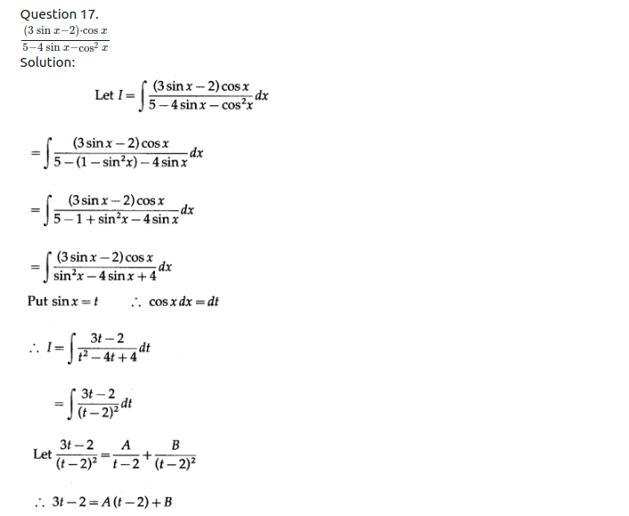 Maharashtra Board Solutions Class 12-Arts & Science Maths (Part 2): Chapter 3- Indefinite Integration Ex 3.4