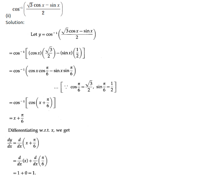 Maharashtra Board Solutions Class 12-Arts & Science Maths (Part 2): Chapter 1- Differentiation Ex 1.2