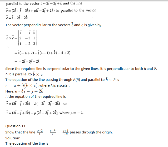 Maharashtra Board Solutions Class 12-Arts & Science Maths (Part 1): Chapter 6- Line and Plane Ex 6.1