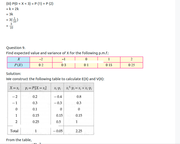 Maharashtra Board Solutions Class 12-Arts & Science Maths (Part 2): Chapter 7- Probability Distributions Ex 7.1