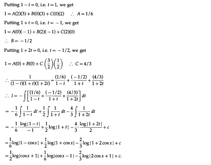 Maharashtra Board Solutions Class 12-Arts & Science Maths (Part 2): Chapter 3- Indefinite Integration Ex 3.4