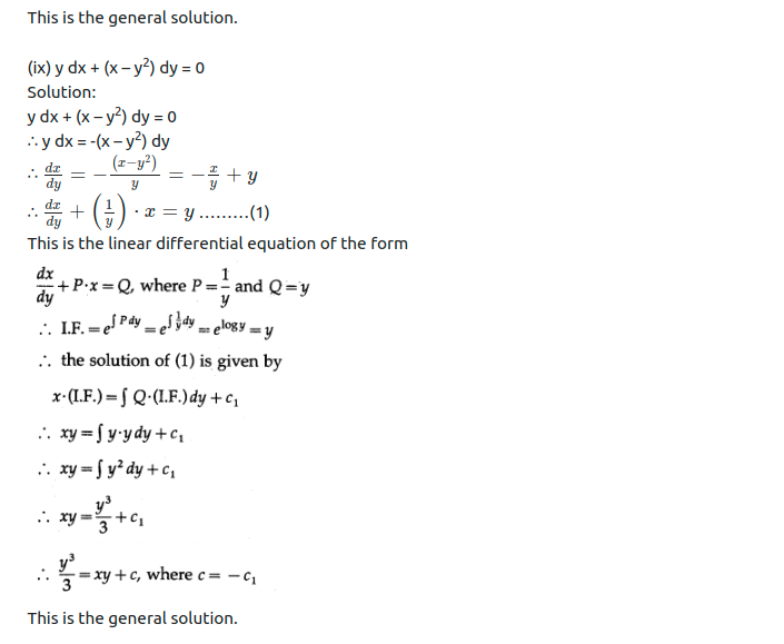 Maharashtra Board Solutions Class 12-Arts & Science Maths (Part 2): Chapter 6- Differential Equations Ex 6.5